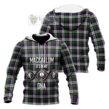 MacCallum Dress Tartan Knitted Hoodie with Family Crest DNA In Me Style