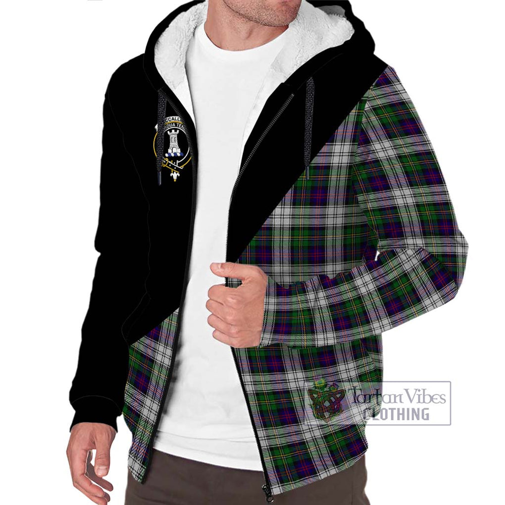 MacCallum Dress Tartan Sherpa Hoodie with Family Crest and Military Logo Style Unisex S - Tartanvibesclothing Shop