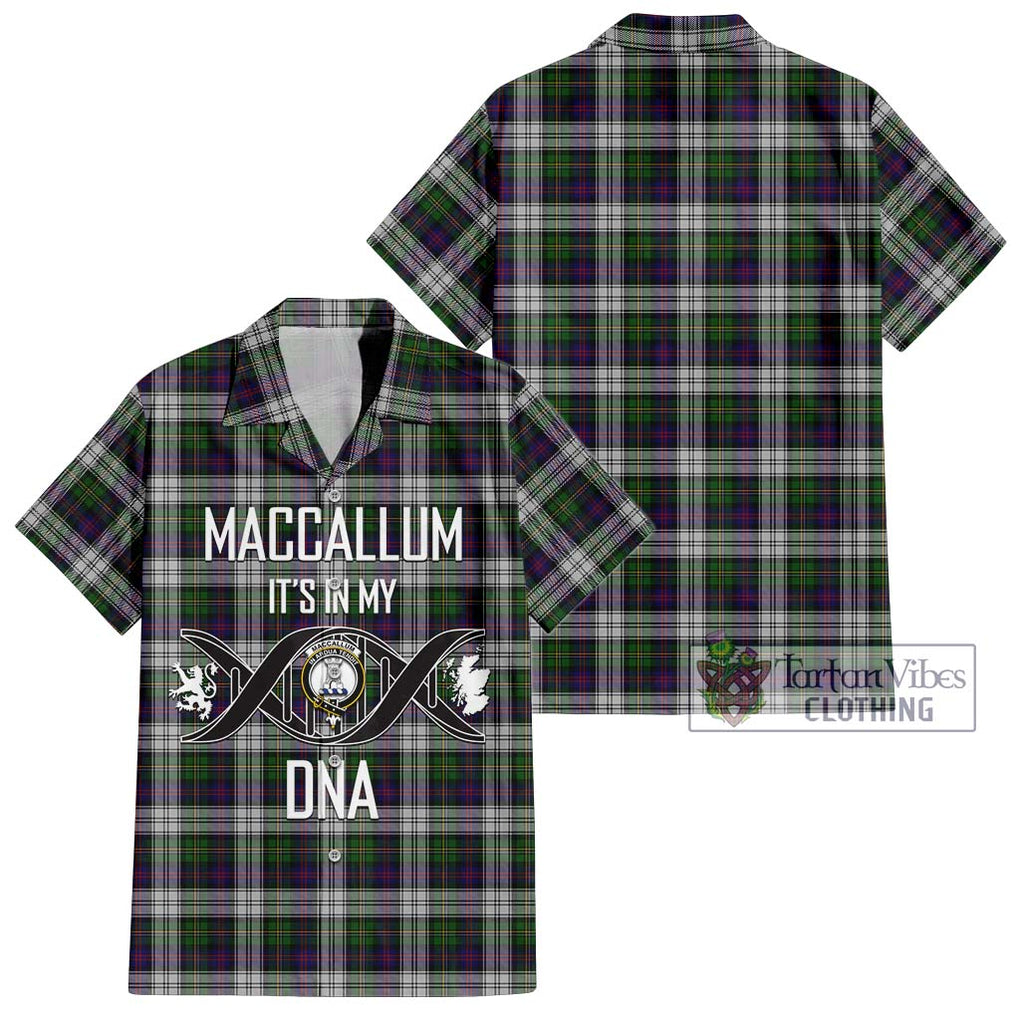 MacCallum Dress Tartan Short Sleeve Button Shirt with Family Crest DNA In Me Style Kid - Tartanvibesclothing Shop