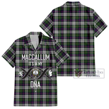 MacCallum Dress Tartan Short Sleeve Button Shirt with Family Crest DNA In Me Style