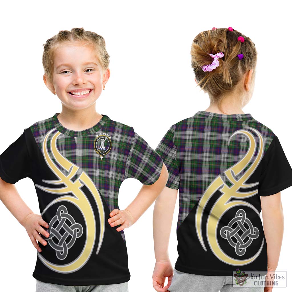 MacCallum Dress Tartan Kid T-Shirt with Family Crest and Celtic Symbol Style - Tartan Vibes Clothing