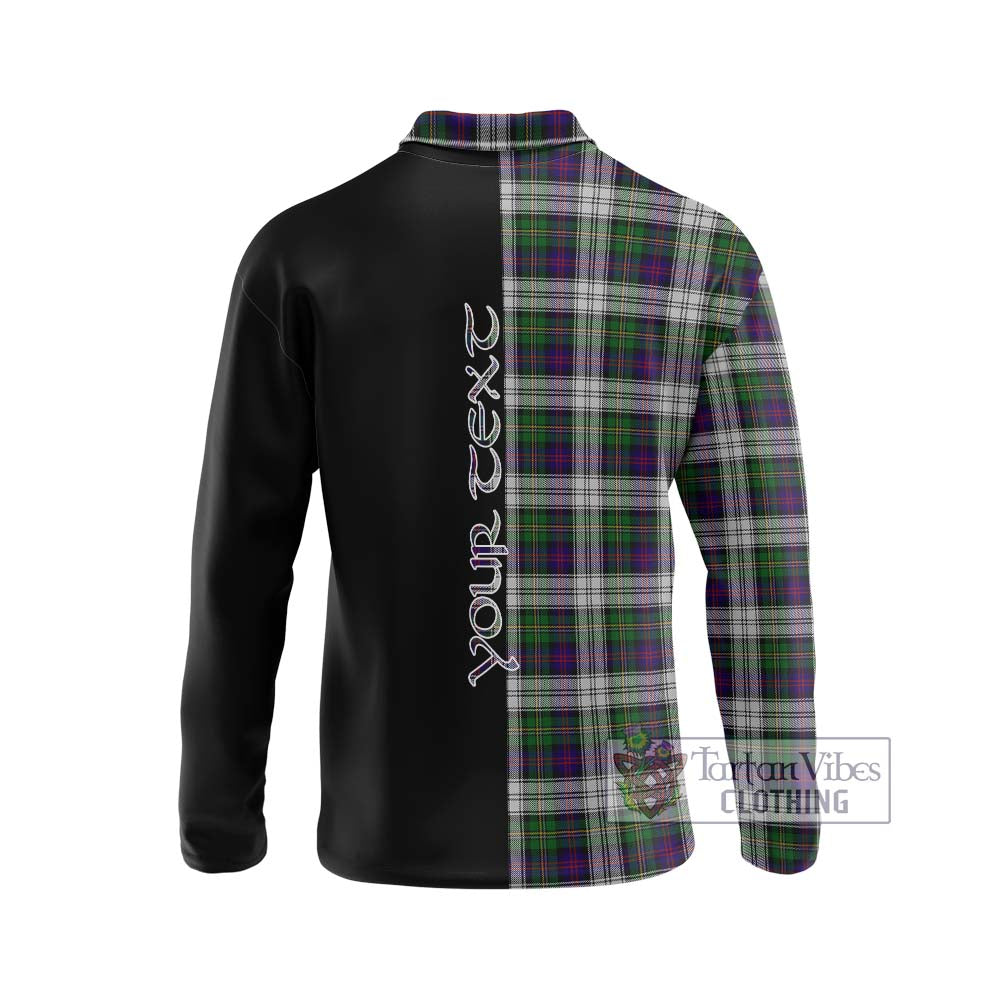 MacCallum Dress Tartan Long Sleeve Polo Shirt with Family Crest and Half Of Me Style - Tartanvibesclothing Shop