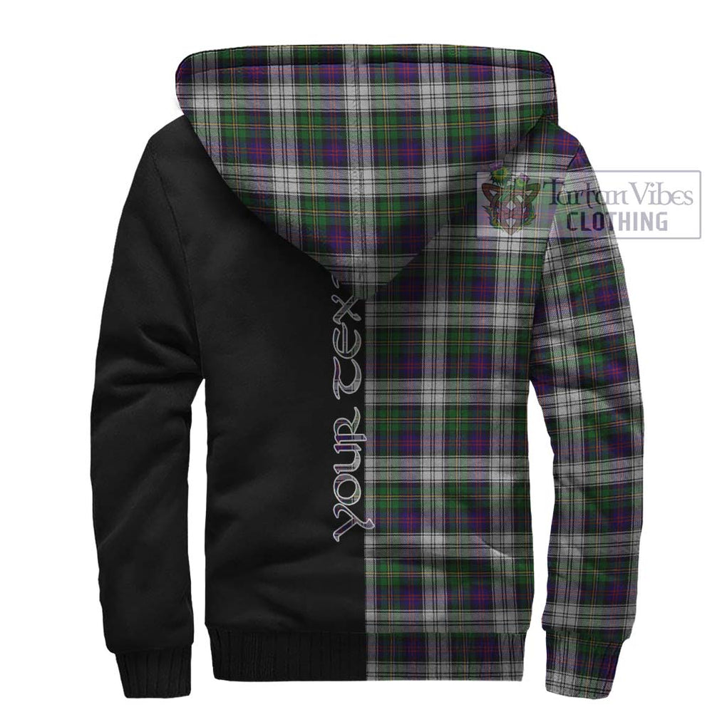 MacCallum Dress Tartan Sherpa Hoodie with Family Crest and Half Of Me Style - Tartanvibesclothing Shop