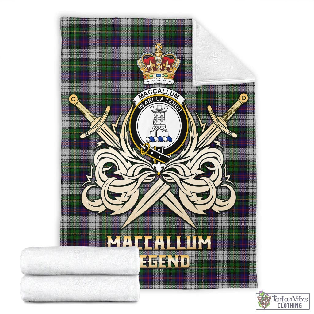 Tartan Vibes Clothing MacCallum Dress Tartan Blanket with Clan Crest and the Golden Sword of Courageous Legacy