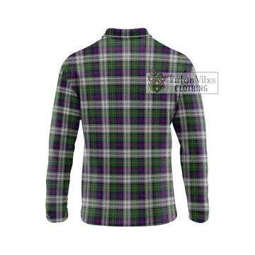 MacCallum Dress Tartan Long Sleeve Polo Shirt with Family Crest DNA In Me Style