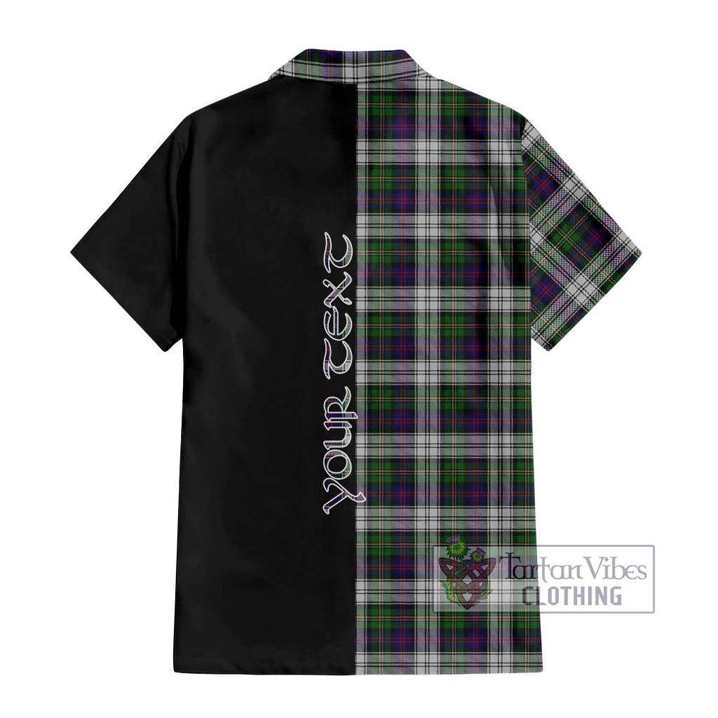 MacCallum Dress Tartan Short Sleeve Button Shirt with Family Crest and Half Of Me Style - Tartanvibesclothing Shop