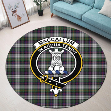 MacCallum Dress Tartan Round Rug with Family Crest