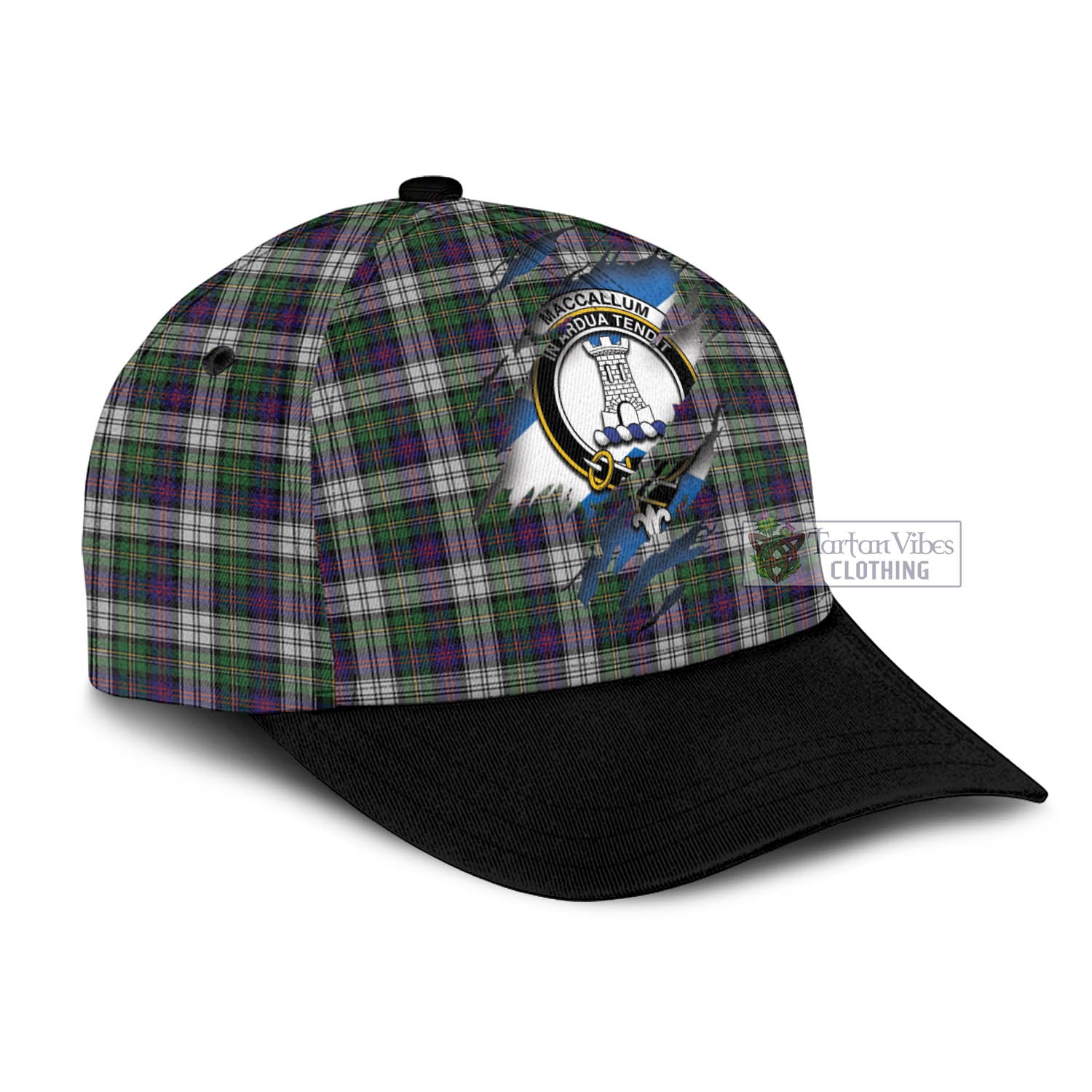 Tartan Vibes Clothing MacCallum Dress Tartan Classic Cap with Family Crest In Me Style