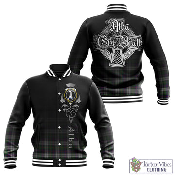 MacCallum Dress Tartan Baseball Jacket Featuring Alba Gu Brath Family Crest Celtic Inspired