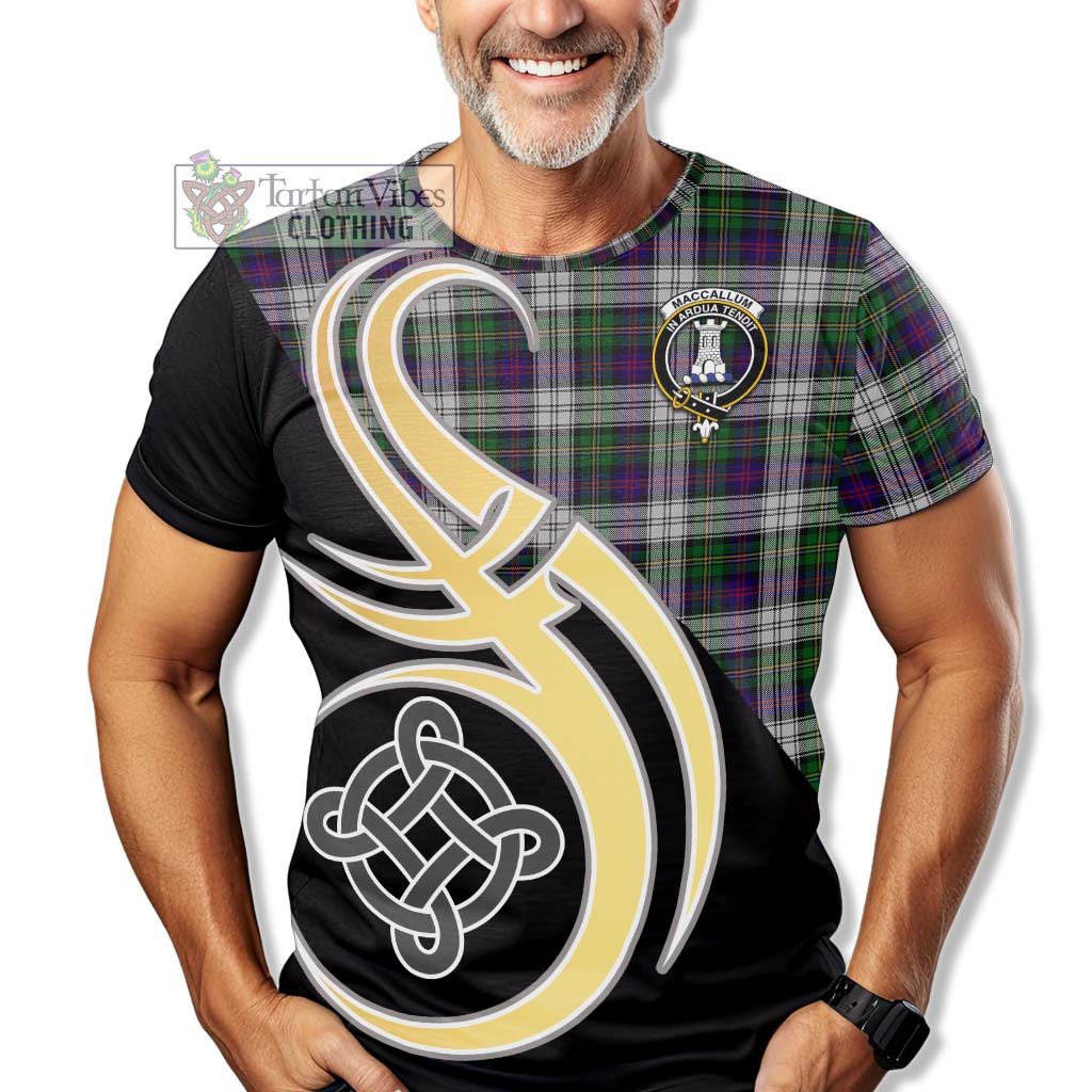 Tartan Vibes Clothing MacCallum Dress Tartan T-Shirt with Family Crest and Celtic Symbol Style