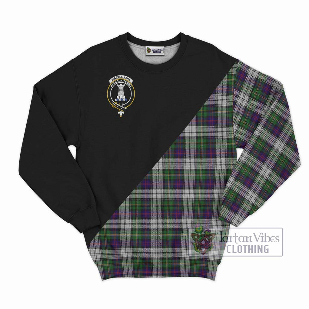 MacCallum Dress Tartan Sweatshirt with Family Crest and Military Logo Style - Tartanvibesclothing Shop