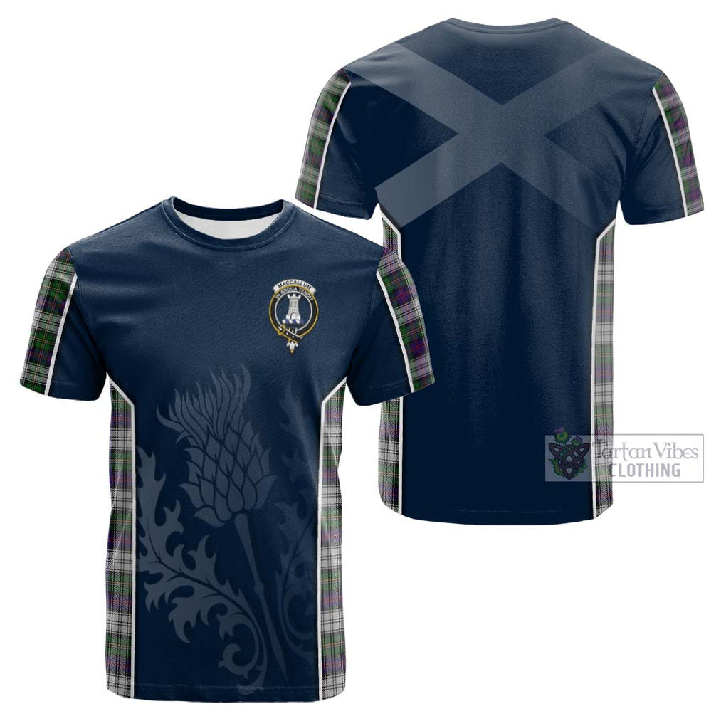 Tartan Vibes Clothing MacCallum Dress Tartan Cotton T-shirt with Family Crest and Scottish Thistle Vibes Sport Style