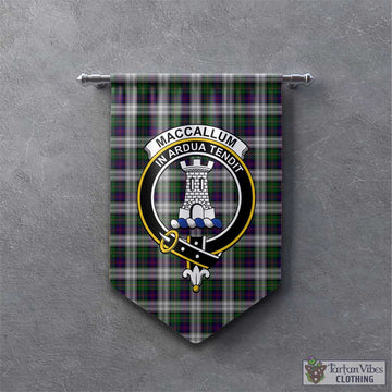 MacCallum Dress Tartan Gonfalon, Tartan Banner with Family Crest