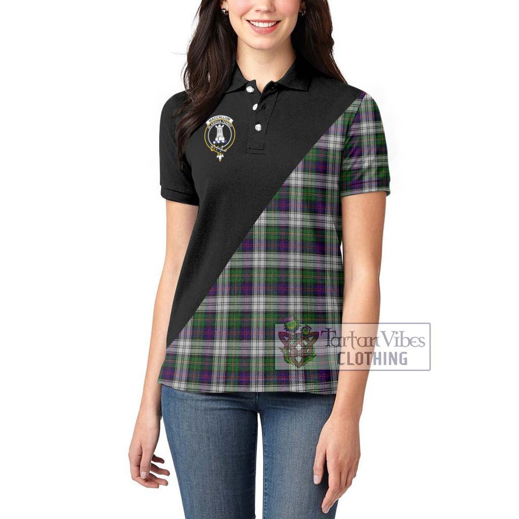 MacCallum Dress Tartan Women's Polo Shirt with Family Crest and Military Logo Style - Tartanvibesclothing Shop