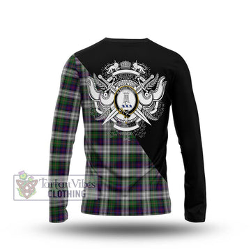 MacCallum Dress Tartan Long Sleeve T-Shirt with Family Crest and Military Logo Style