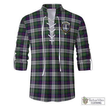 MacCallum Dress Tartan Men's Scottish Traditional Jacobite Ghillie Kilt Shirt with Family Crest