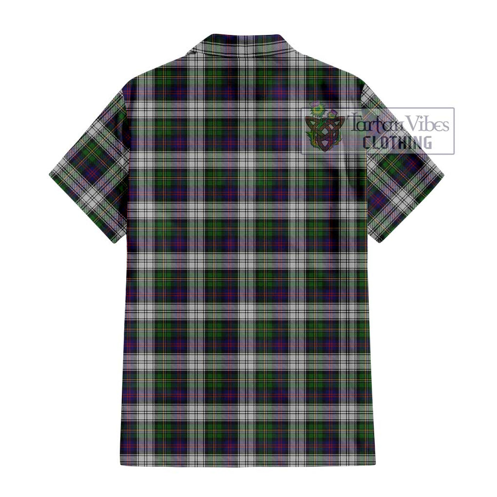 MacCallum Dress Tartan Short Sleeve Button Shirt with Family Crest DNA In Me Style - Tartanvibesclothing Shop