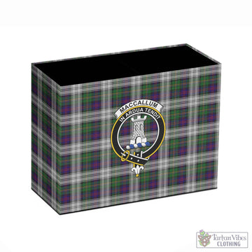 MacCallum Dress Tartan Pen Holder with Family Crest