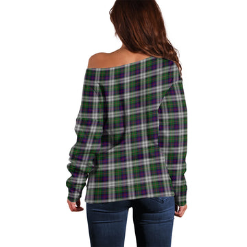 MacCallum Dress Tartan Off Shoulder Women Sweater with Family Crest