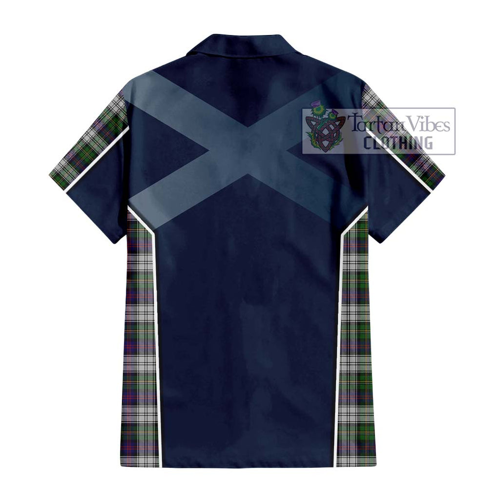 MacCallum Dress Tartan Short Sleeve Button Shirt with Family Crest and Lion Rampant Vibes Sport Style - Tartan Vibes Clothing