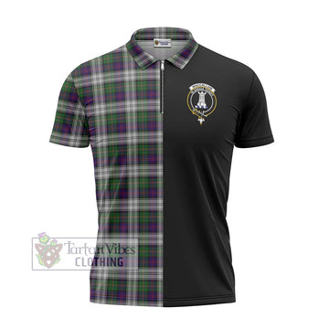 MacCallum Dress Tartan Zipper Polo Shirt with Family Crest and Half Of Me Style