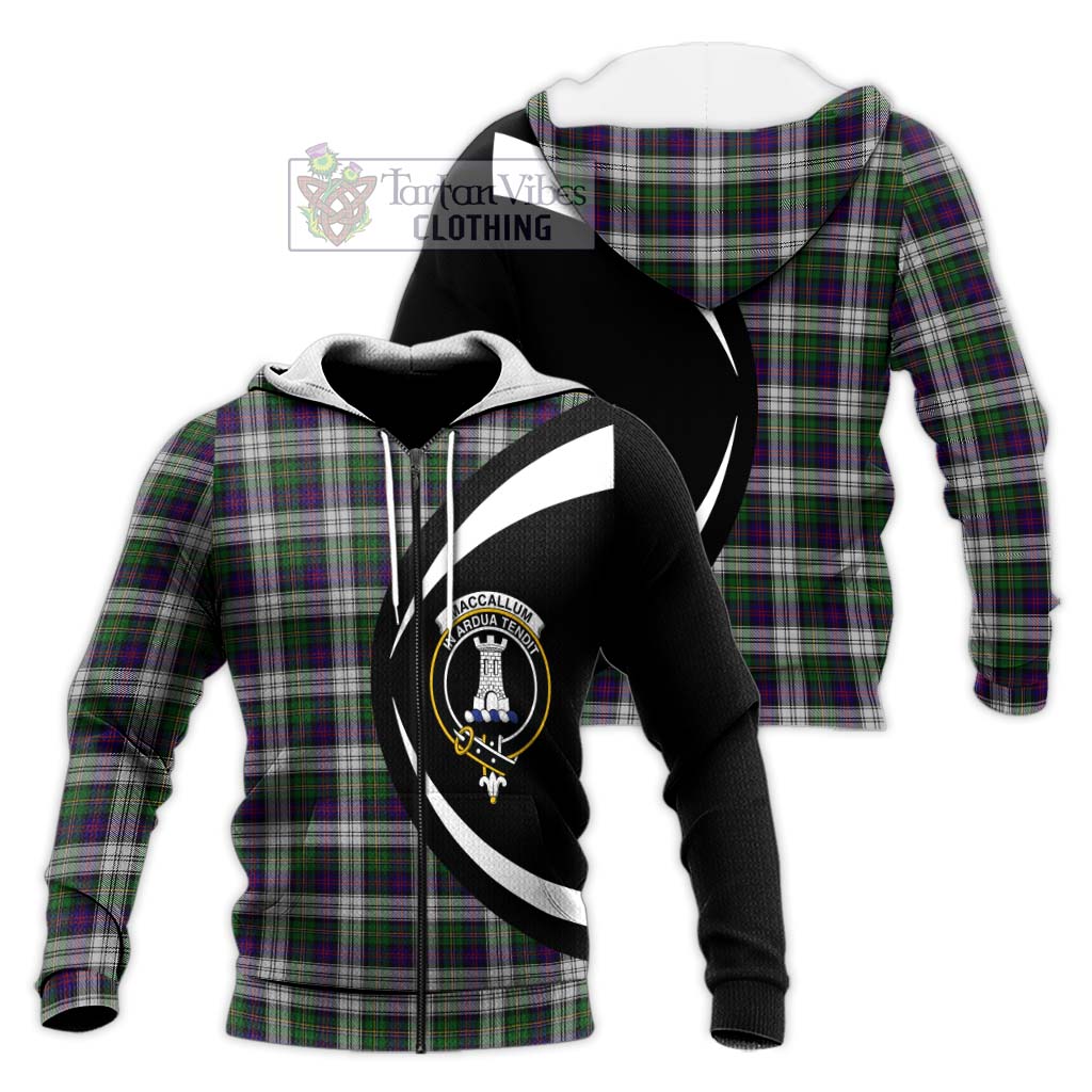 MacCallum Dress Tartan Knitted Hoodie with Family Crest Circle Style Unisex Knitted Zip Hoodie - Tartan Vibes Clothing