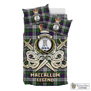 MacCallum Dress Tartan Bedding Set with Clan Crest and the Golden Sword of Courageous Legacy