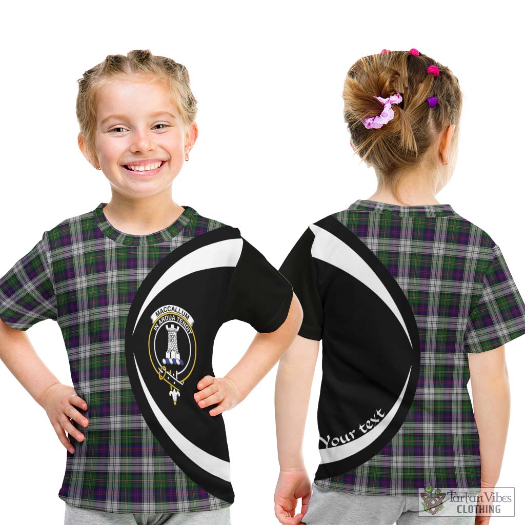 MacCallum Dress Tartan Kid T-Shirt with Family Crest Circle Style - Tartan Vibes Clothing