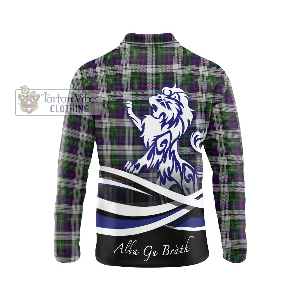 MacCallum Dress Tartan Long Sleeve Polo Shirt with Alba Gu Brath Regal Lion Emblem - Tartanvibesclothing Shop