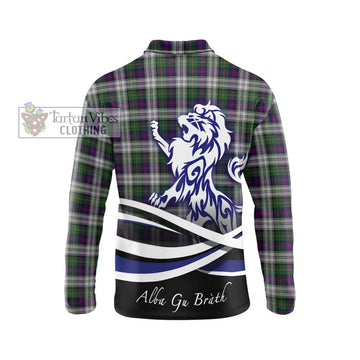 MacCallum Dress Tartan Long Sleeve Polo Shirt with Alba Gu Brath Regal Lion Emblem