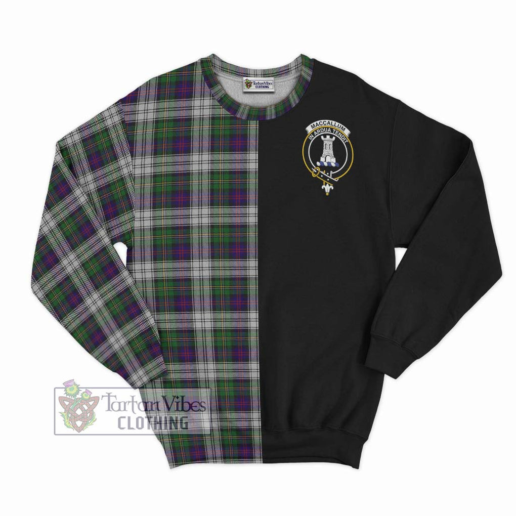 MacCallum Dress Tartan Sweatshirt with Family Crest and Half Of Me Style - Tartanvibesclothing Shop