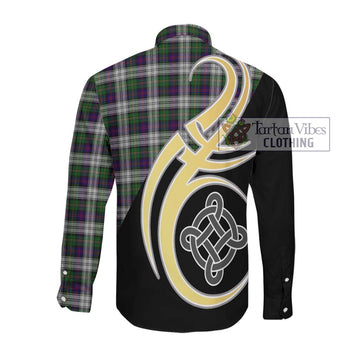 MacCallum Dress Tartan Long Sleeve Button Shirt with Family Crest and Celtic Symbol Style