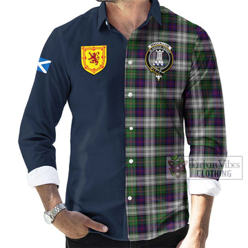 MacCallum Dress Tartan Long Sleeve Button Shirt Alba with Scottish Lion Royal Arm Half Style