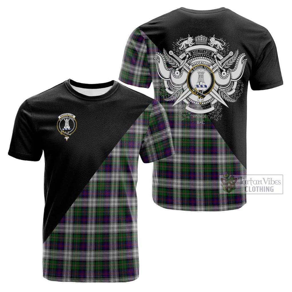 Tartan Vibes Clothing MacCallum Dress Tartan Cotton T-shirt with Family Crest and Military Logo Style