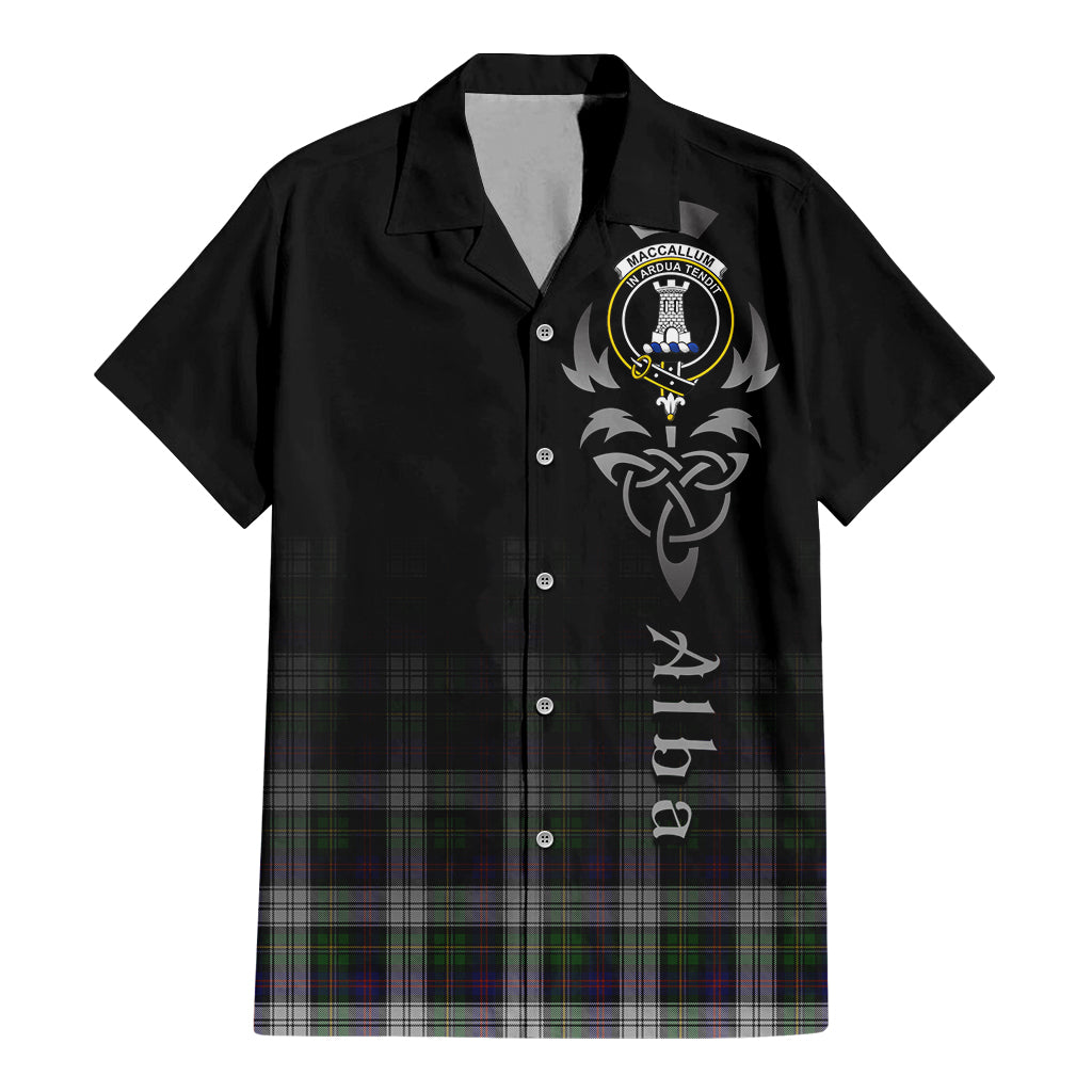 Tartan Vibes Clothing MacCallum Dress Tartan Short Sleeve Button Up Featuring Alba Gu Brath Family Crest Celtic Inspired