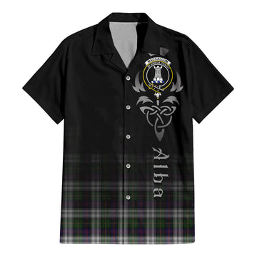 MacCallum Dress Tartan Short Sleeve Button Up Shirt Featuring Alba Gu Brath Family Crest Celtic Inspired