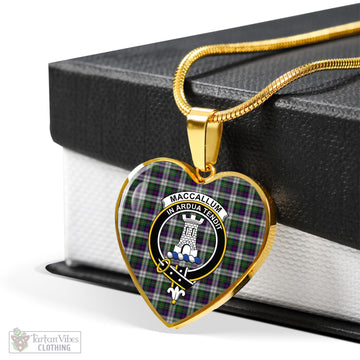 MacCallum Dress Tartan Heart Necklace with Family Crest