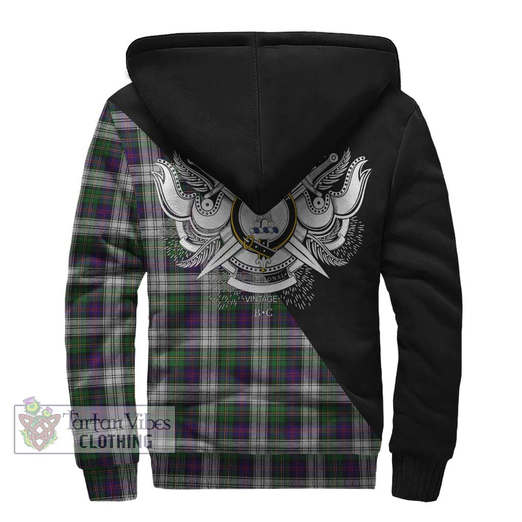 MacCallum Dress Tartan Sherpa Hoodie with Family Crest and Military Logo Style - Tartanvibesclothing Shop