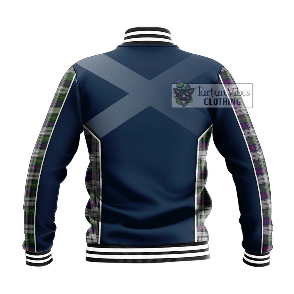 MacCallum Dress Tartan Baseball Jacket with Family Crest and Lion Rampant Vibes Sport Style - Tartan Vibes Clothing