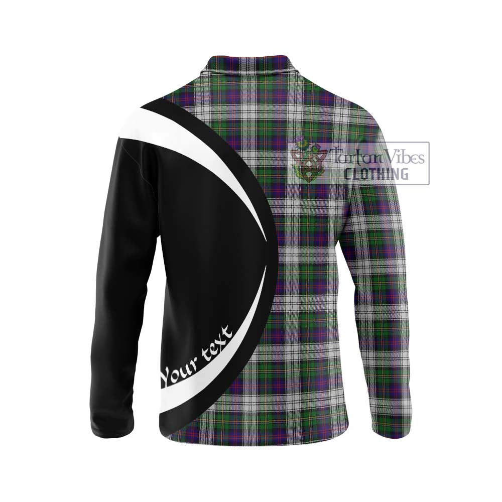 MacCallum Dress Tartan Long Sleeve Polo Shirt with Family Crest Circle Style - Tartan Vibes Clothing