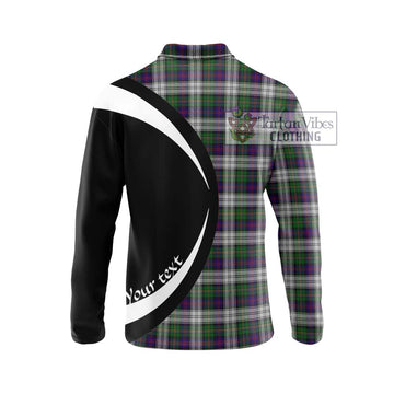 MacCallum Dress Tartan Long Sleeve Polo Shirt with Family Crest Circle Style