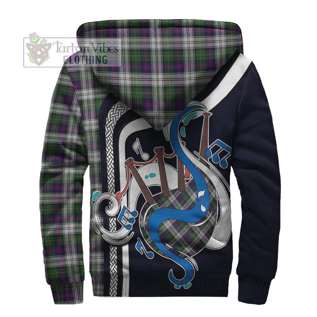 MacCallum Dress Tartan Sherpa Hoodie with Epic Bagpipe Style - Tartanvibesclothing Shop