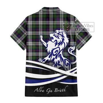 MacCallum Dress Tartan Short Sleeve Button Shirt with Alba Gu Brath Regal Lion Emblem