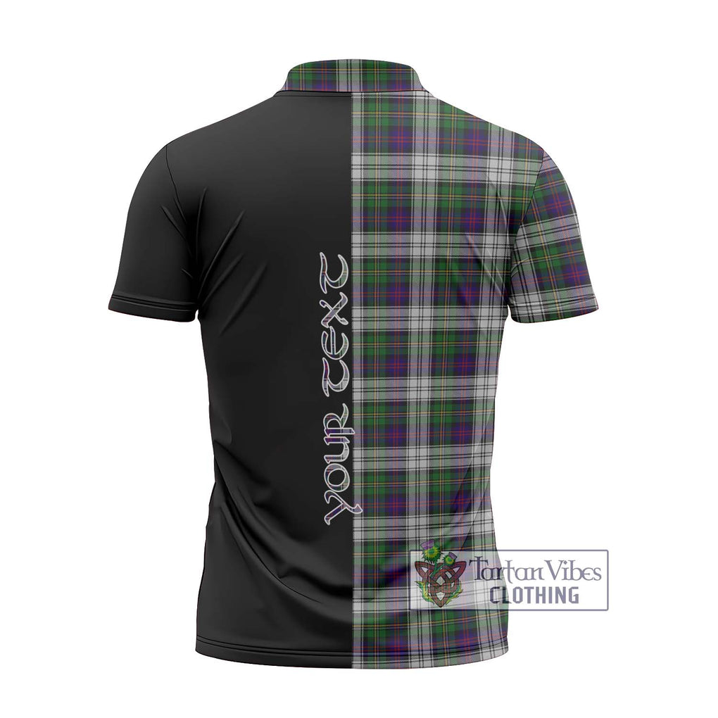 MacCallum Dress Tartan Zipper Polo Shirt with Family Crest and Half Of Me Style - Tartanvibesclothing Shop