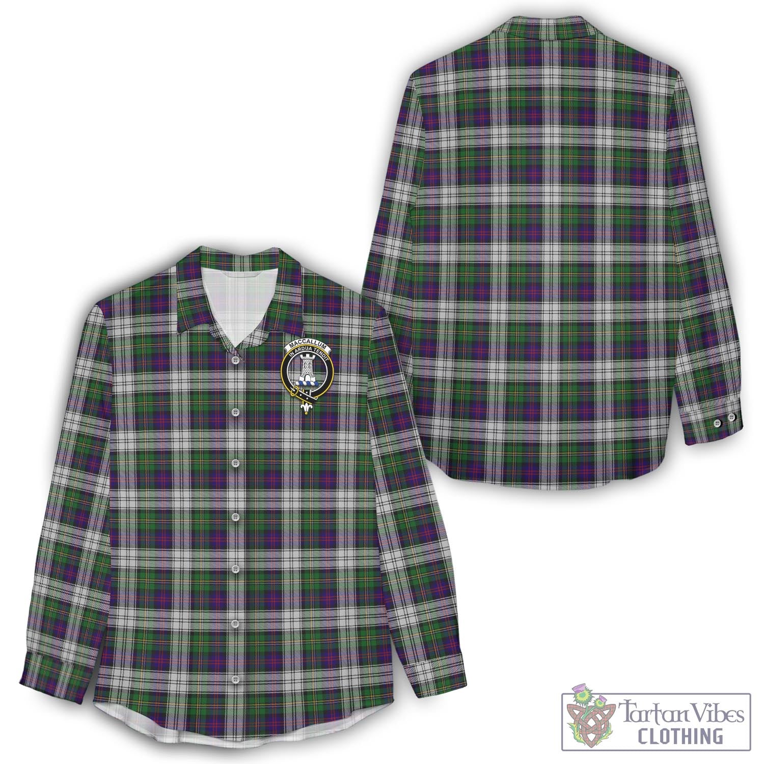 Tartan Vibes Clothing MacCallum Dress Tartan Womens Casual Shirt with Family Crest