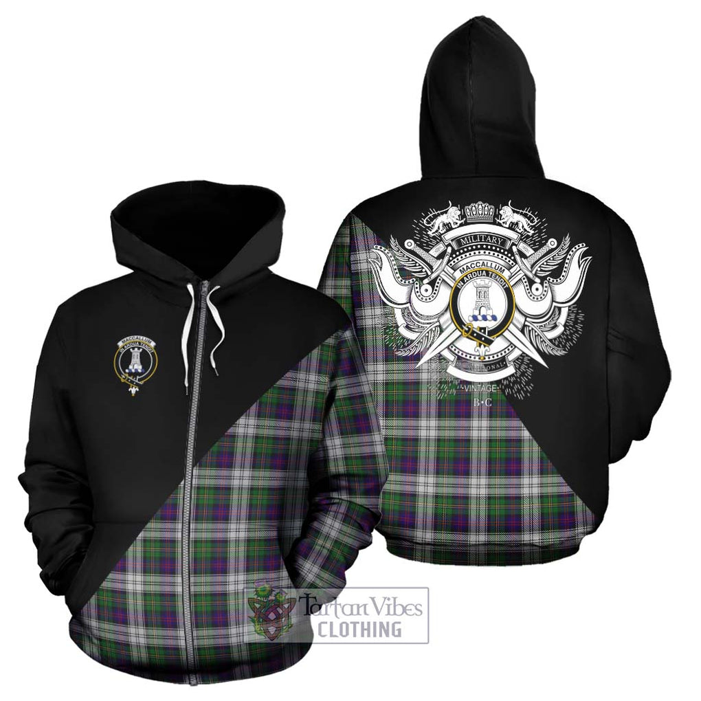 MacCallum Dress Tartan Hoodie with Family Crest and Military Logo Style - Tartanvibesclothing Shop