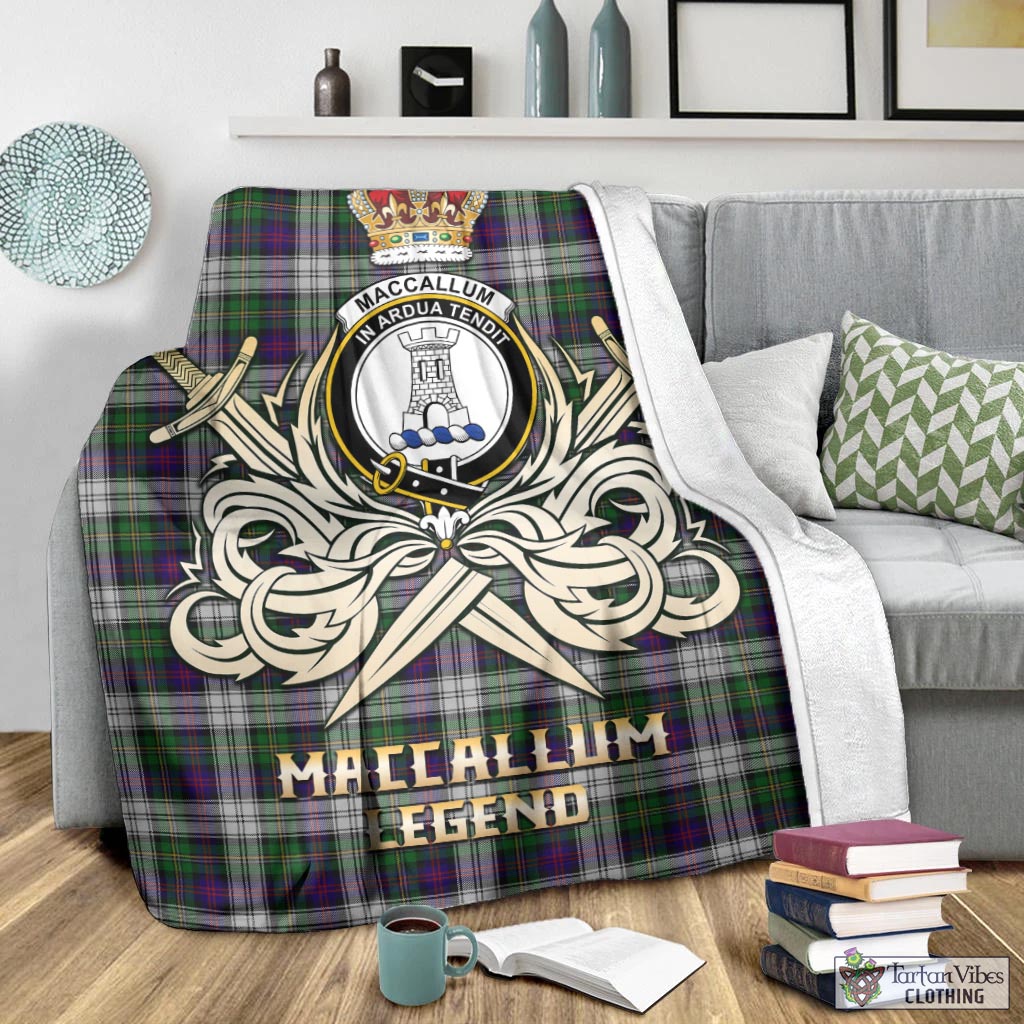 Tartan Vibes Clothing MacCallum Dress Tartan Blanket with Clan Crest and the Golden Sword of Courageous Legacy