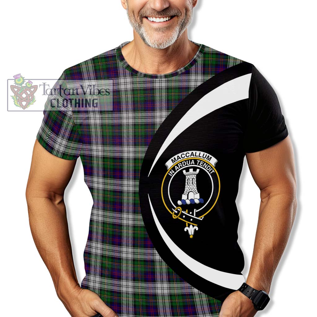 Tartan Vibes Clothing MacCallum Dress Tartan T-Shirt with Family Crest Circle Style