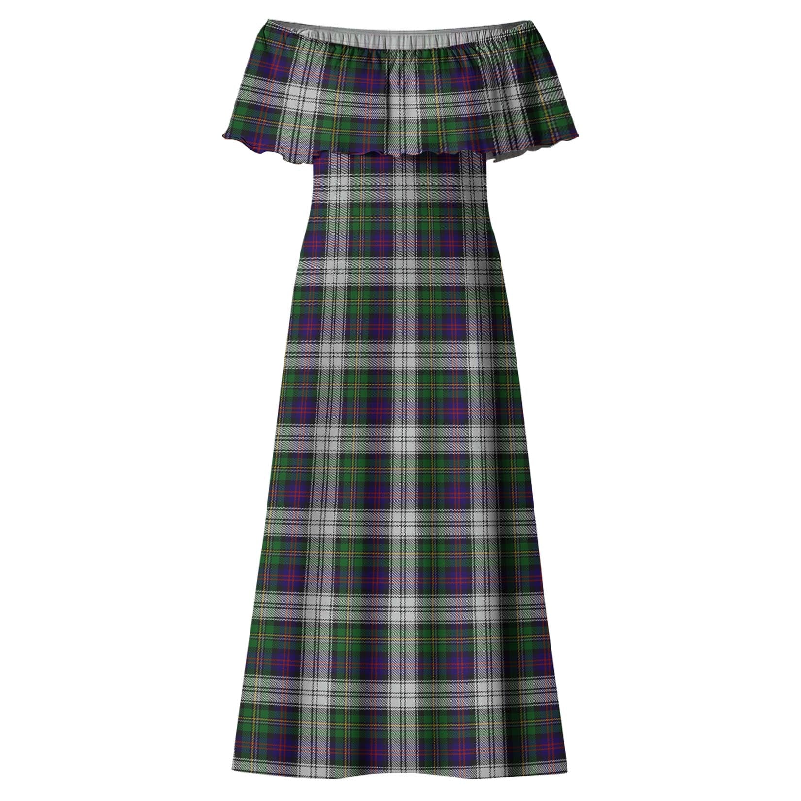 MacCallum Dress Tartan Off Shoulder Long Dress - Tartanvibesclothing