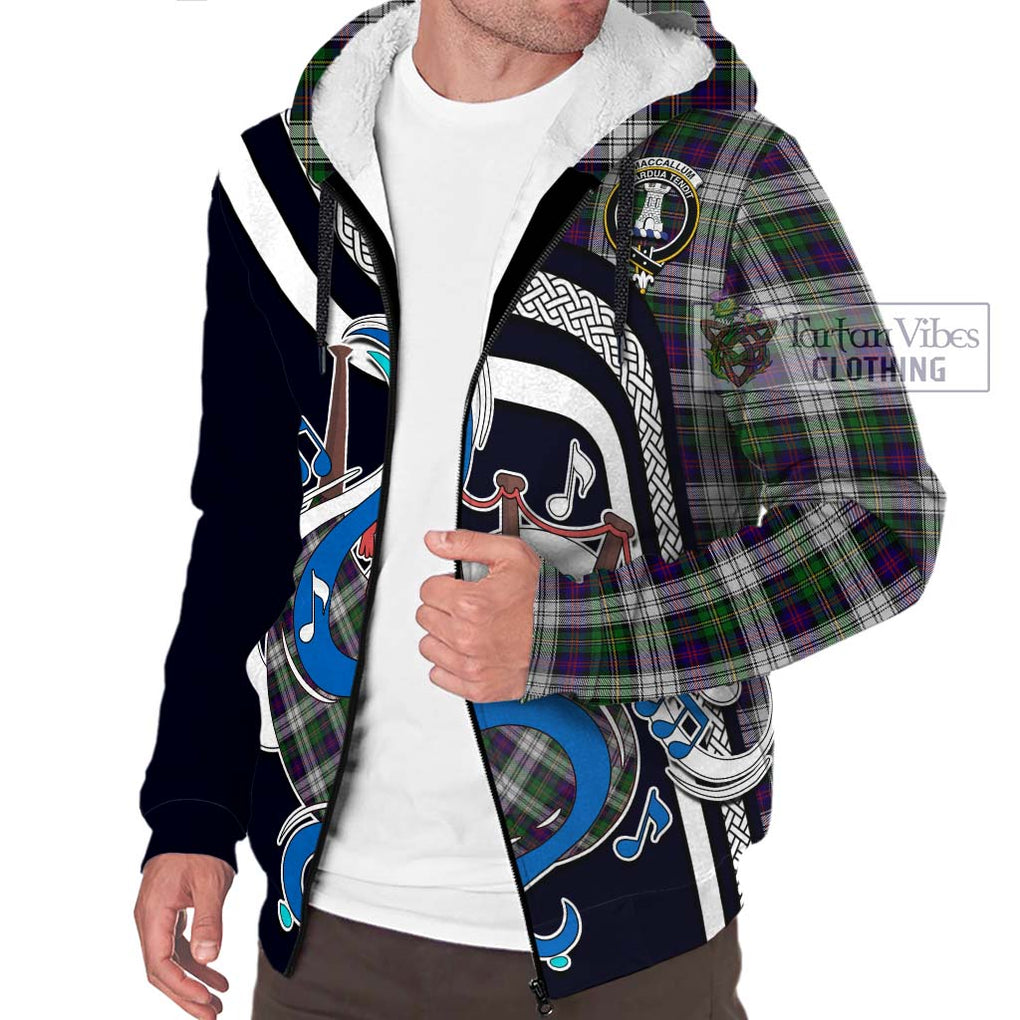 MacCallum Dress Tartan Sherpa Hoodie with Epic Bagpipe Style Unisex - Tartanvibesclothing Shop